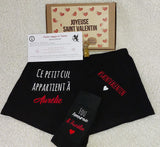 Box saint Valentin personnalisée, boxer saint Valentin, coffret cadeau homme, collection AMOUR