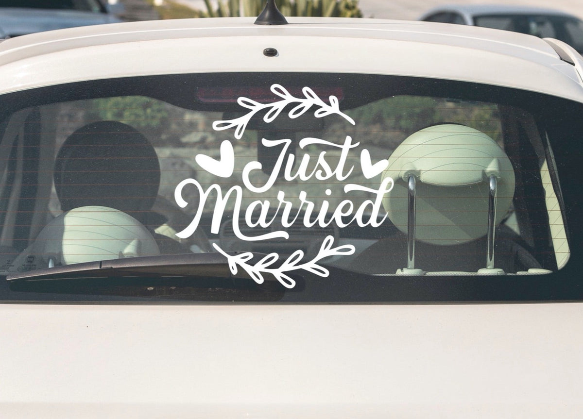 Sticker mariage pour voiture Just Married - MODERN CONFETTI