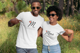 couple tee shirt madame monsieur et date du mariage cadeau EVJF lendemain de mariage