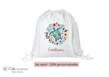 Kit rentrée école personnalisé – Motif tortue colorée, boîte à goûter, trousse, gourde personnalisée (Copie)