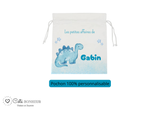 Kit rentrée école personnalisé – Motif dinosaure bleu,  boîte à goûter, trousse, gourde personnalisée (Copie) (Copie) (Copie)