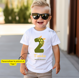 T-shirt Anniversaire Enfant Personnalisé – Apprenti Dinosaure -t-shirt anniversaire - Cadeau Enfant - Thème dinosaure
