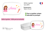 Kit rentrée école personnalisé – Motif princesse, boîte à goûter, trousse, gourde personnalisée (Copie) (Copie)