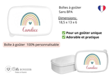 Kit rentrée école personnalisé – Motif arc-en-ciel, boîte à goûter, trousse, gourde personnalisée