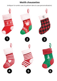 Ornement de noël personnalisé famille motif chaussettes de noel, ornement noel céramique personnalisable, boule de noël famille