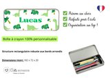 Kit rentrée école personnalisé – Motif dinosaure vert,  boîte à goûter, trousse, gourde personnalisée (Copie) (Copie) (Copie) (Copie)