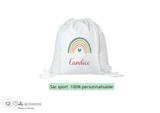 Kit rentrée école personnalisé – Motif arc-en-ciel, boîte à goûter, trousse, gourde personnalisée