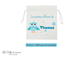 Kit rentrée école personnalisé – Motif chouette, boîte à goûter, trousse, gourde personnalisée (Copie)