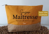 Trousse Super Maîtresse personnalisable – Cadeau de fin d’année scolaire , cadeau maîtresse personnalisé