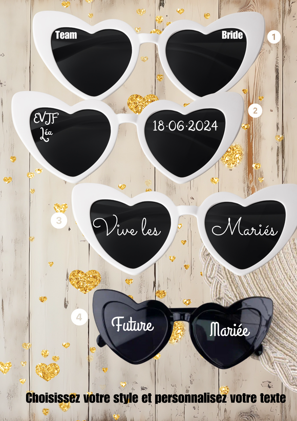 Lunettes soleil personnalisees lunette coeur personnalisee lunettes Cote bonheur