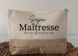 Trousse Super Maîtresse personnalisable – Cadeau de fin d’année scolaire , cadeau maîtresse personnalisé