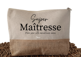 Trousse Super Maîtresse personnalisable – Cadeau de fin d’année scolaire , cadeau maîtresse personnalisé