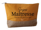 Trousse Super Maîtresse personnalisable – Cadeau de fin d’année scolaire , cadeau maîtresse personnalisé