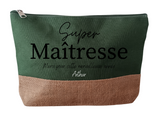 Trousse Super Maîtresse personnalisable – Cadeau de fin d’année scolaire , cadeau maîtresse personnalisé