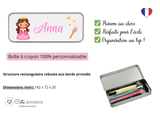 Kit rentrée école personnalisé – Motif princesse, boîte à goûter, trousse, gourde personnalisée (Copie) (Copie)