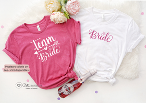 T-shirt EVJF personnalisé - Team Bride & Future Mariée -  Enterrement de Vie de Jeune Fille - Plusieurs Coloris