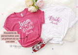 T-shirt EVJF personnalisé - Team Bride & Future Mariée -  Enterrement de Vie de Jeune Fille - Plusieurs Coloris