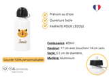 Kit rentrée école personnalisé – Motif renard, boîte à goûter, trousse, gourde personnalisée (Copie) (Copie) (Copie)