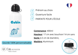 Kit rentrée école personnalisé – Motif dinosaure bleu,  boîte à goûter, trousse, gourde personnalisée (Copie) (Copie) (Copie)