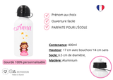 Kit rentrée école personnalisé – Motif princesse, boîte à goûter, trousse, gourde personnalisée (Copie) (Copie)