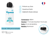 Kit rentrée école personnalisé – Motif chouette, boîte à goûter, trousse, gourde personnalisée (Copie)