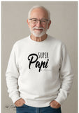 Sweat personnalisé Super Papi avec noms des petits-enfants – Cadeau fête des grands-pères, anniversaire, Noël – Pull grand-père personnalisé