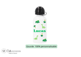 Kit rentrée école personnalisé – Motif dinosaure vert,  boîte à goûter, trousse, gourde personnalisée (Copie) (Copie) (Copie) (Copie)