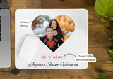 Tapis souris personnalisé photo coeur saint valentin, tapis de souris couple , tapis souris photo , cadeau saint valentin personnalisé