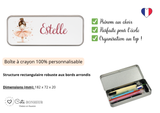 Kit rentrée école personnalisé – Motif danseuse étoile,  boîte à goûter, trousse, gourde personnalisée (Copie) (Copie)