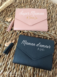 Porte monnaie personnalisé simili cuir, porte feuille personnalisé, porte carte personnalisé, cadeau maman, fête des mères