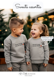 Sweats assortis frères et soeurs personnalisables, cadeau pour enfant, sweat à message spécial, sweat famille