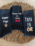 Chaussettes personnalisées, chaussettes papa, tonton parrain, papi, frère, cadeau noël personnalisé