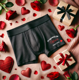 boxer personnalisé propriété de, cadeau homme personnalisé, caleçon personnalisé, caleçon saint valentin