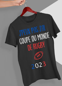 Tee shirt j'peux pas j'ai coupe du monde de Rugby, tee shirt coupe du monde rugby, rugby 2023