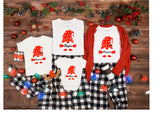 ee shirt noël famille gnomes, tee shirt noël assortis, tenue noël famille, tee shirt noël personnalisé, noël personnalisé