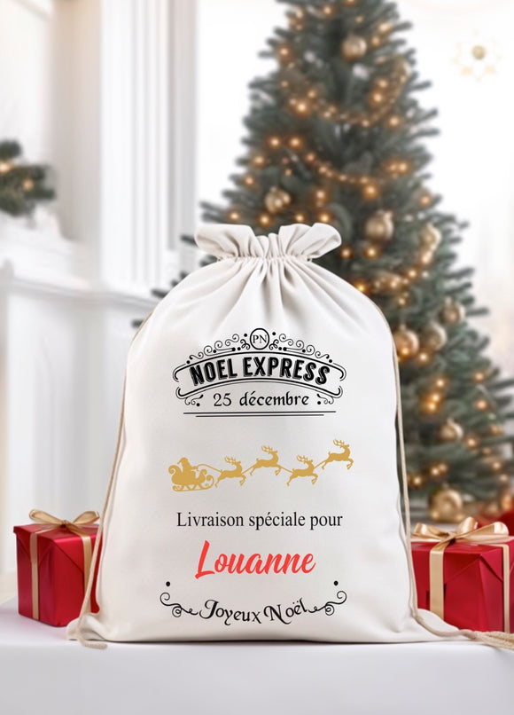 Hotte de Noël personnalisée noël express, hotte de noël XXL, hotte noë –  Cote-bonheur