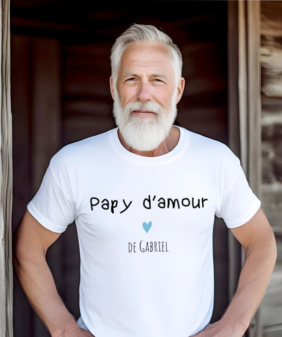 2 titres papa et papy : cadeau grand-père,papi T-shirt Homme