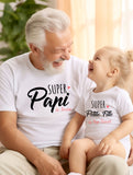 Tee shirt super papi de personnalisé, duo papi et enfant, cadeau fête des papis personnalisé, fête des papis, papi et moi