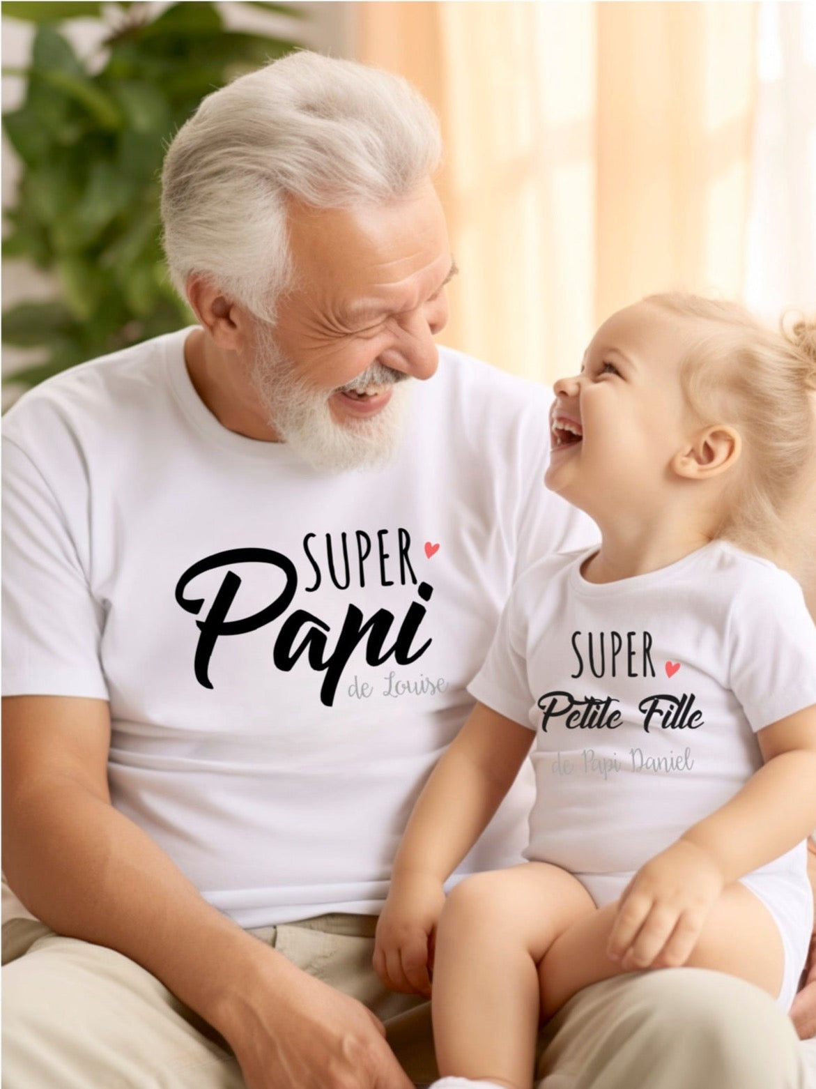 T shirt fashion personnalisé papa et fille