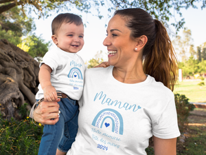 Tee shirt maman mini, première fête des mères, maman et moi, maman et bébé , tee shirt duo, tee shirt famille, tee shirt personnalisé