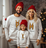 Sweat noël famille personnalisé, sweat noël assorti, tenue noël famille, pull noël famille