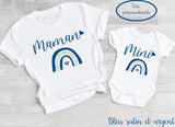 Tee shirt maman mini, maman et moi, maman et bébé , tee shirt duo, tee shirt famille, tee shirt personnalisé