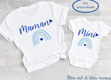 Tee shirt maman mini, maman et moi, maman et bébé , tee shirt duo, tee shirt famille, tee shirt personnalisé