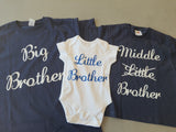 Cadeau naissance personnalisé trio, coffret naissance, big brother, middle brother, little brother, grand frère