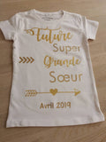 Tee shirt annonce grossesse future super soeur, future super soeur  super soeur, grande soeur, annonce grossesse, tee shirt personnalisé