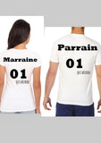 t-shirt parrain marraine filleule filleul qui déchire , cadeau parrain cadeau marraine, ensemble baptême