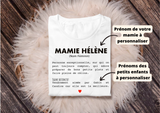 tee shirt mamie définition, cadeau mamie personnalisé, fête des grand mères, tee shirt mamie et petits enfants