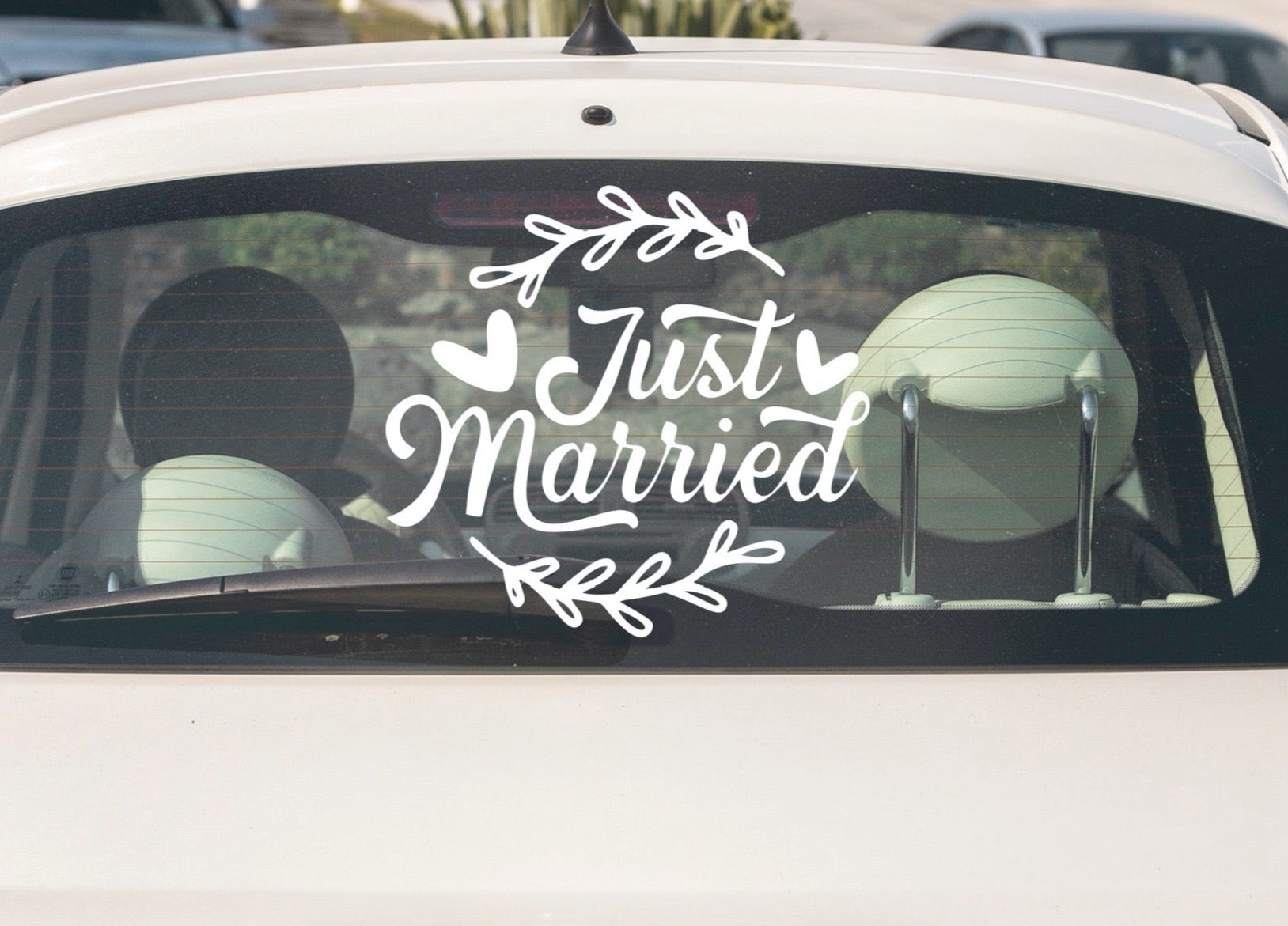 Sticker voiture Mariage Just Married, décoration voiture, décoration m –  Cote-bonheur