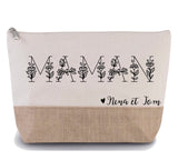 Pochette maman personnalisée modèle fleur, trousse maman , cadeau maman, trousse toile de jute, fête des mères