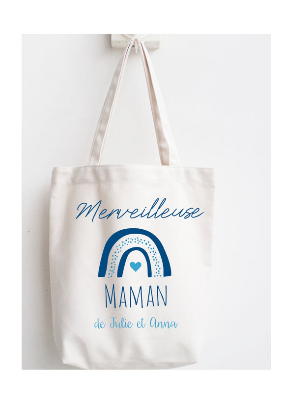 Sac maman , sac personnalisé maman, sac maman arc en ciel,  cadeau maman